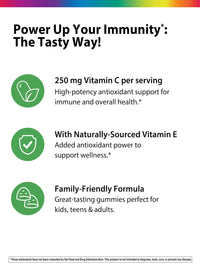 Thumbnail for Rainbow Light Vitamin C Gummies with Vitamin E | 90 Count | Supports Immune & Antioxidant Health for Adults & Kids | Tangy Orange Flavor