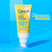Thumbnail for CeraVe Invisible Mineral Sunscreen SPF 50, Face Sunscreen for Sensitive Skin With Zinc Oxide & Titanium Dioxide, Vitamin E + Niacinamide + Ceramides, Oil Free, Travel Size 1.62 oz