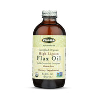 Thumbnail for Flora - High Lignan Flax Oil - Provides Benefits of Essential Fatty Acids (EFAs) with Lignans - Contains Omega-3, 6 & 9 - Organic, Non-GMO & Gluten-Free - Keep Chilled - 8.5 fl. oz. Glass Bottle