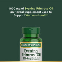 Thumbnail for Nature's Bounty Primrose Oil 1000mg, Promotes Women's Health, Herbal Supplement, Gluten Free, 60 Rapid release Softgels