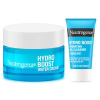 Thumbnail for Neutrogena Hydro Boost Skincare Set, Hydro Boost Fragrance Free Gel Cream Face Moisturizer, 1.7 fl oz, & Trial Size Hydro Boost Fragrance Free Hydrating Gel Facial Cleanser, 0.5 fl oz