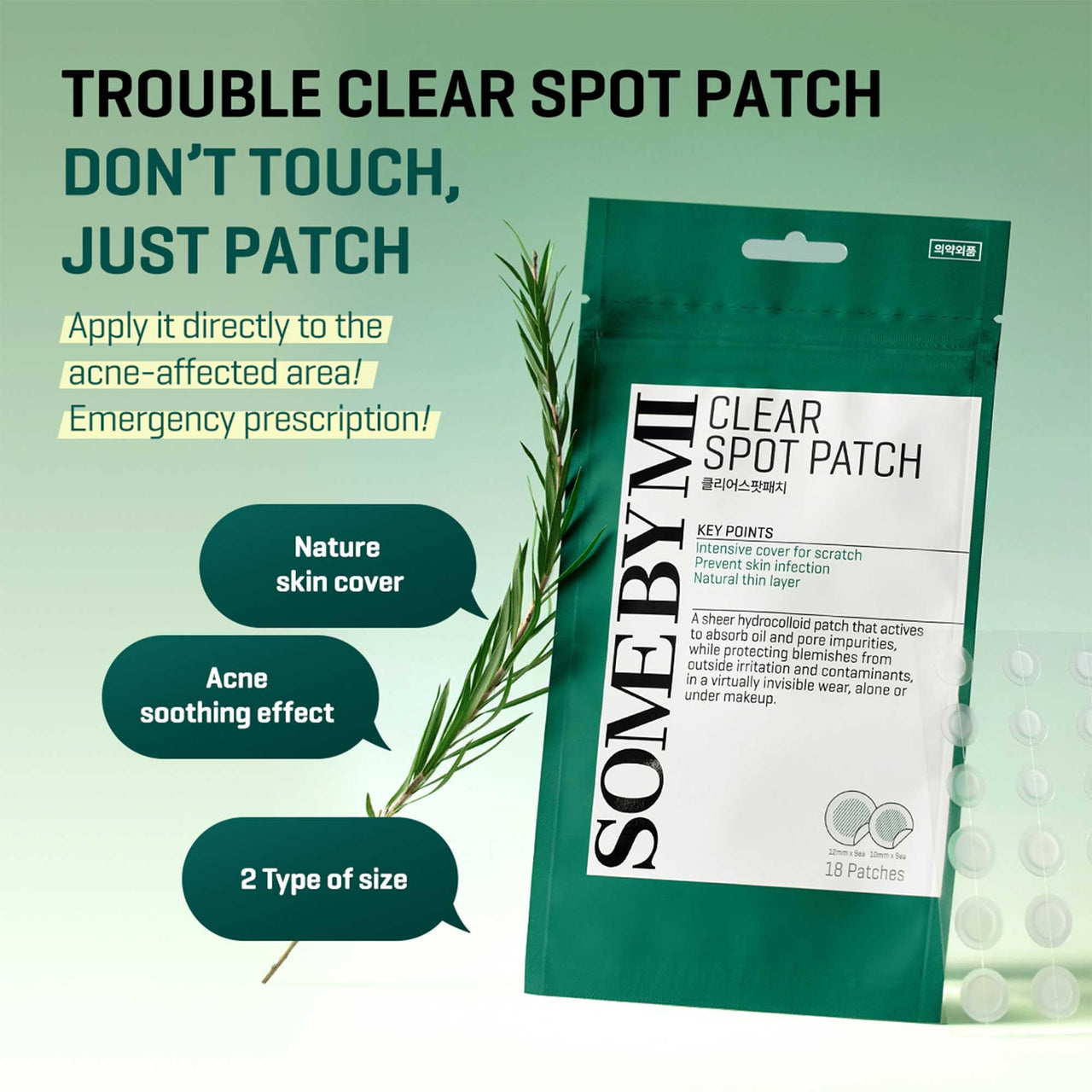 SOME BY MI 30 Days Miracle Clear Spot Patch - Pack of 5, 90 Counts, 2 Size(10mm 45Counts, 12mm 45Counts) - Invisible Hydrocolloid Skin Trouble and Pimple Patch with No Irritation - Korean Skin Care