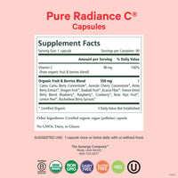 Thumbnail for PURE SYNERGY Pure Radiance C | Organic Vitamin C Capsules | 100% Natural, Whole Food, Non-GMO Supplement with Organic Camu Camu | for Immune and Collagen Support (90 Capsules)