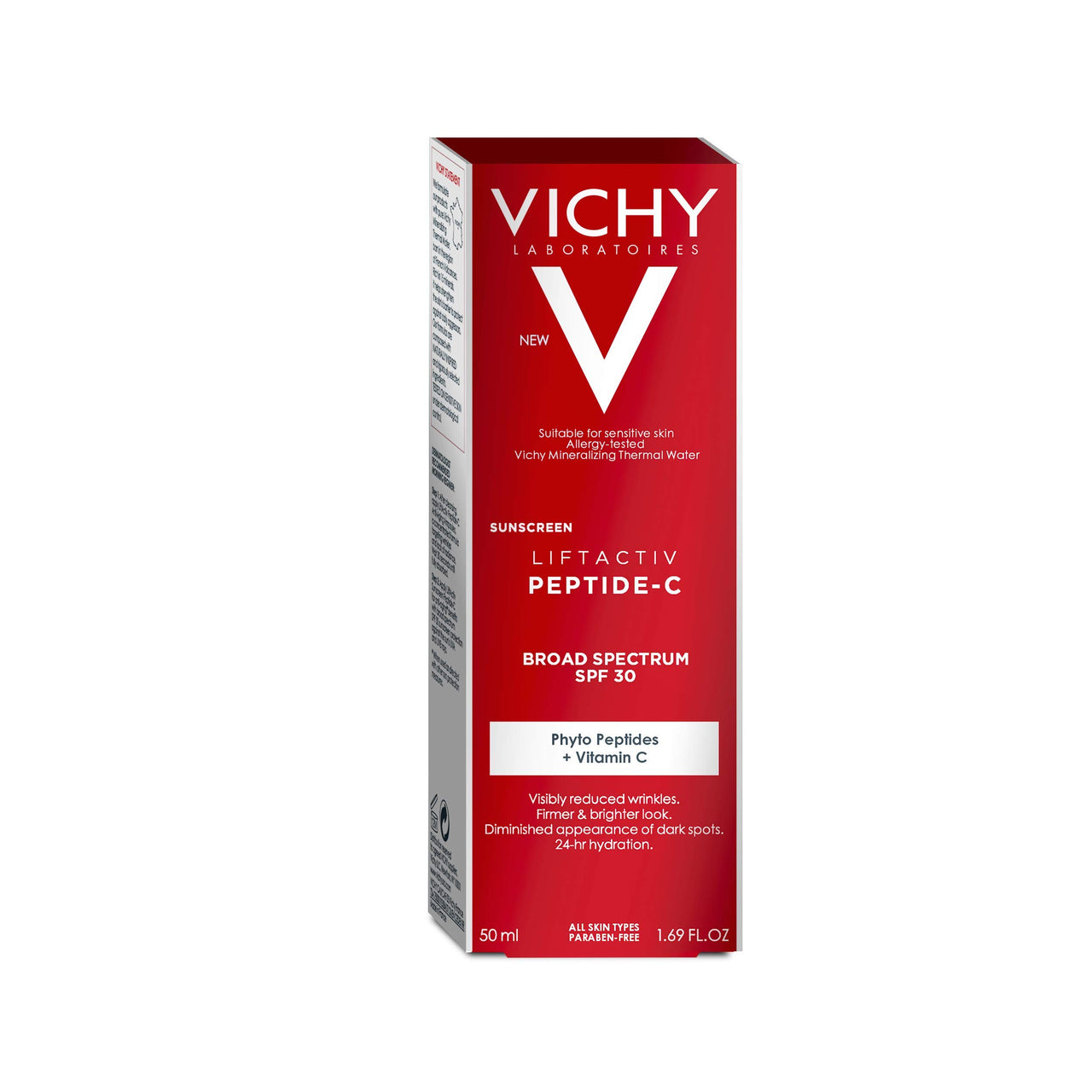 Vichy LiftActiv Peptide-C Face Sunscreen Moisturizer with SPF 30, Anti Aging Face Cream with Peptides & Vitamin C, Skin Brightening for Dark Spots and Age Spots, Moisturizing Sun Protection