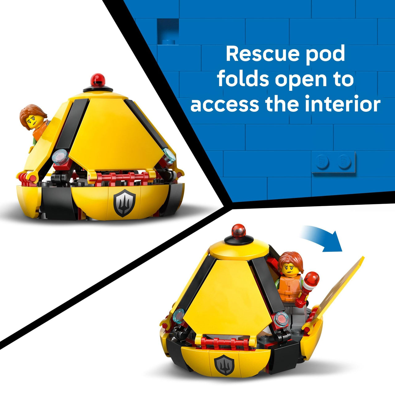 LEGO City Coast Guard Helicopter Building Toy for Kids - Pretend Play Emergency Response Set for Boys & Girls, Ages 7+ - Includes 4 Minifigures, Shark, & Rescue Pod - Gift Idea for Birthdays - 60503