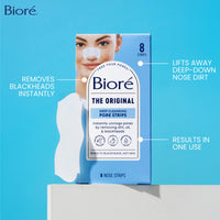 Thumbnail for Bioré Original Blackhead Remover Strips, Deep Cleansing Nose Strips With Instant Pore Unclogging, Features C-Bond Technology, Oil-Free, Non-Comedogenic Use, 14 Count, Pack of 4