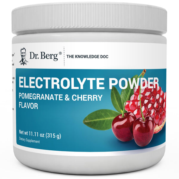 Dr. Berg Zero Sugar Hydration Keto Electrolyte Powder - Enhanced w/ 1000 mg of Potassium & Real Pink Himalayan Salt (NOT Table Salt) - Pomegranate and Cherry Hydration Drink Supplement - 50 Servings