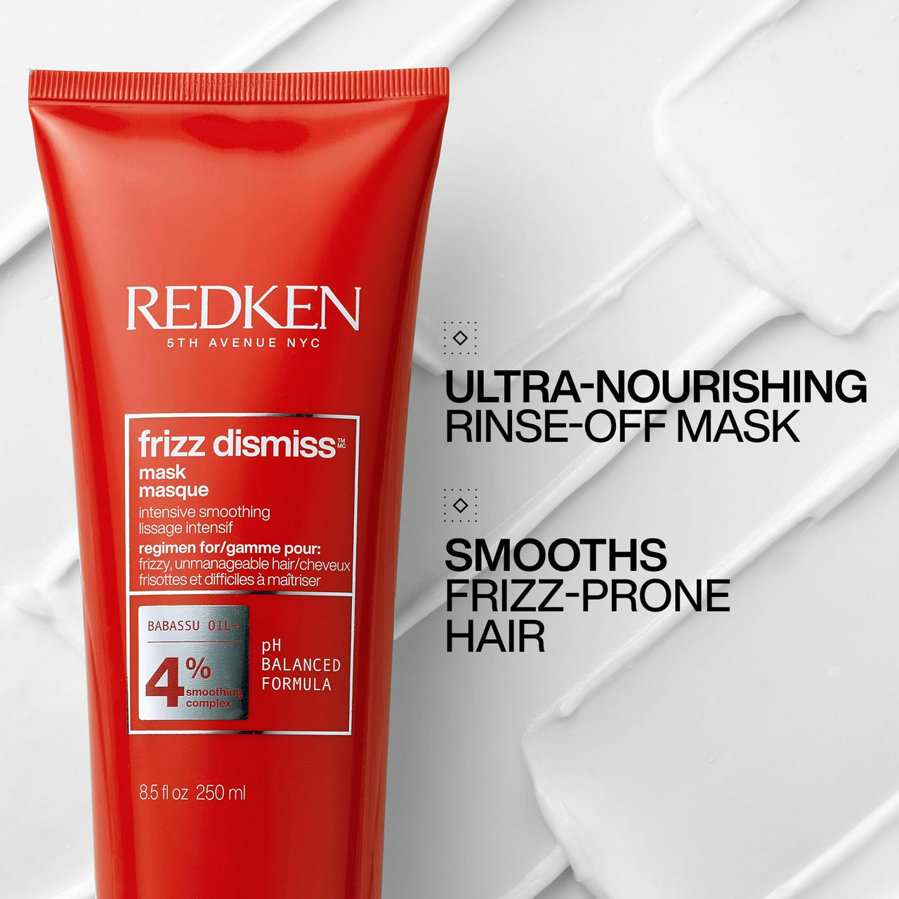Redken Frizz Dismiss Mask Intense Smoothing Treatment For Unruly Hair - Ultra Hydrating Smoothing Hair Mask