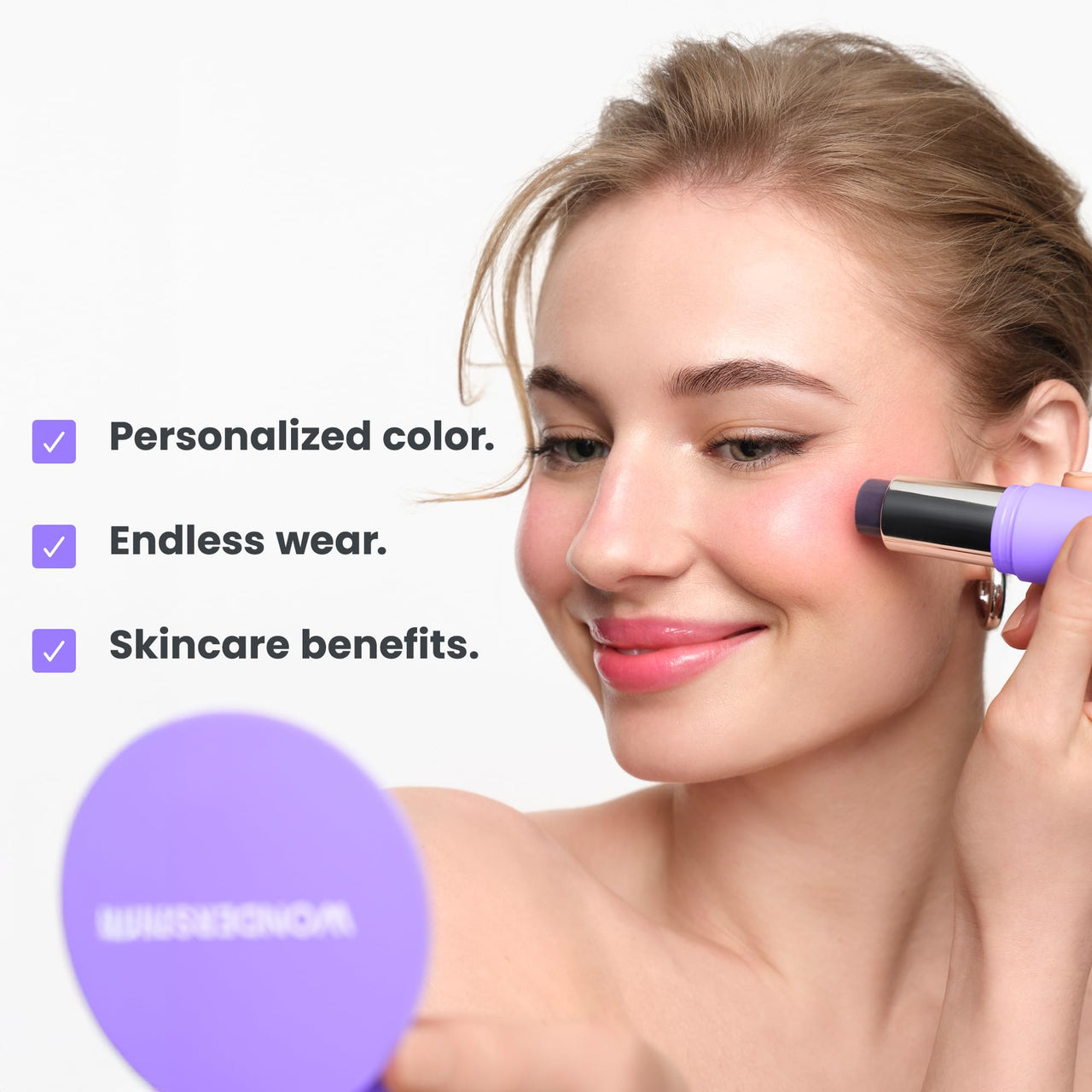 Wonderskin PHLush Stick - Multi-Use Blush Stick, Cream Blush for Cheeks and Lips - pH-Activated, Cooling & Nourishing Cheek Stain Makeup