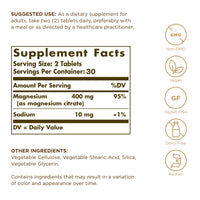 Thumbnail for Solgar, Magnesium Citrate 60 Tabletss Prop 65