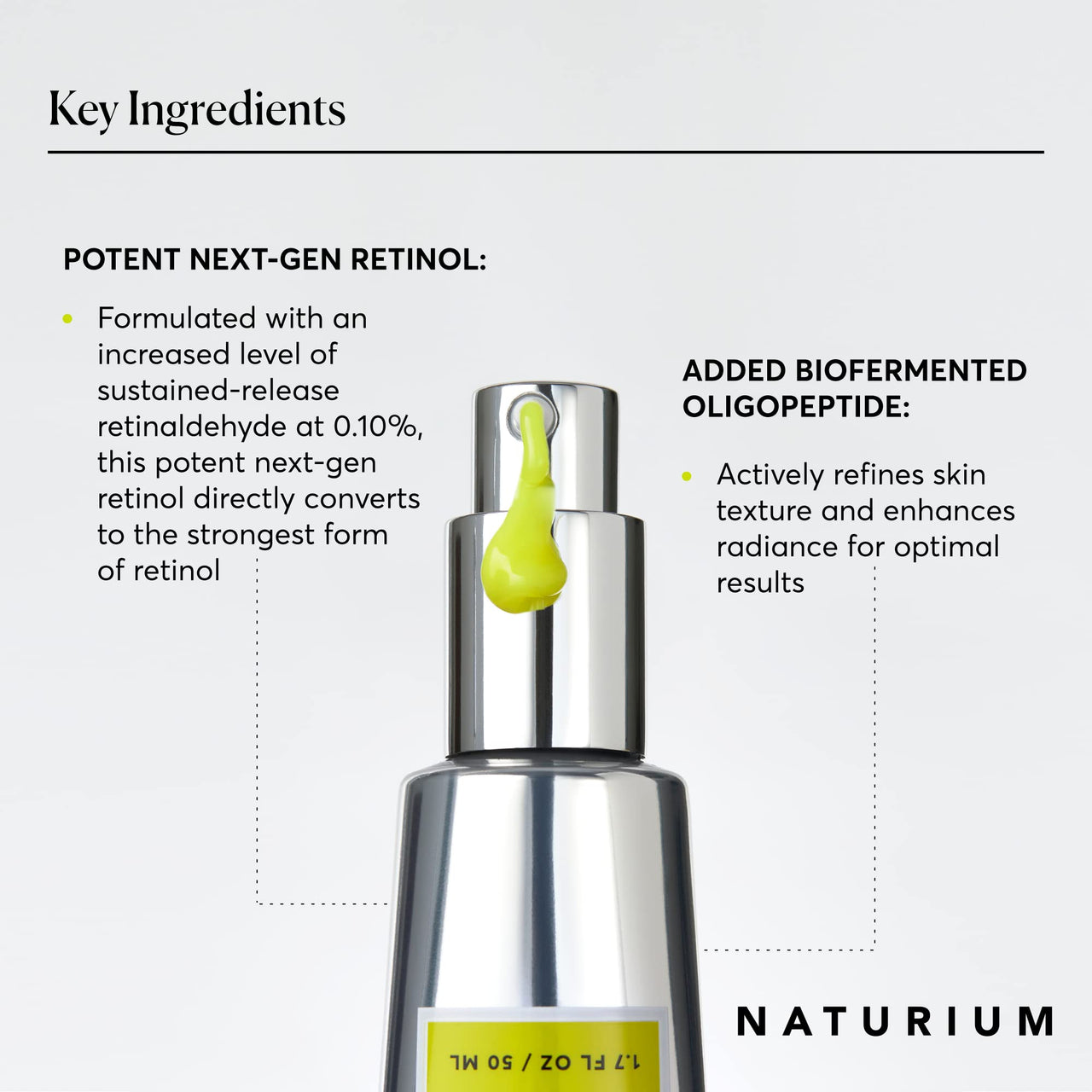 Naturium Retinaldehyde Cream Serum 0.10%, Advanced Anti-Aging & Smoothing Potent Face & Skin Care, 1.7 oz