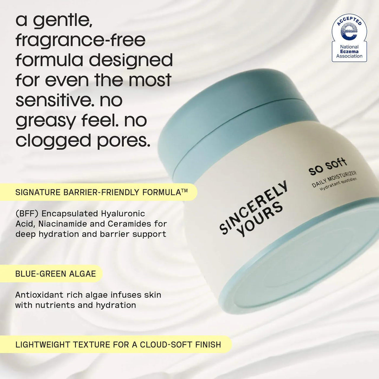 Sincerely Yours So Soft Daily Barrier Strengthening Lightweight Moisturizer with Hyaluronic, Ceramides and Niacinamide – 1.7 oz / 50 ml