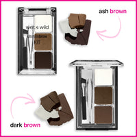 Thumbnail for wet n wild Ultimate Eyebrow Makeup Kit, Long-Lasting Matte Brow Powder, Tweezers, Wax & Brush, Built-In Mirror, Purse-Friendly Compact - Dark Brown