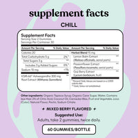 Thumbnail for Lemme Chill Stress Relief Gummies with 300mg KSM-66 Ashwagandha, Lemon Balm, Passionflower & Goji to Support Relaxation, Healthy Cortisol & Sleep - Gluten-Free, Non-GMO, Mixed Berry (60 Count)