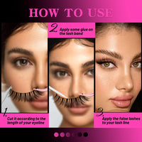 Thumbnail for Veleasha Lashes Wispy False Eyelashes 100% Handmade Eyelashes Natural Look Fake Lashes Lightweight Lashes with Soft Clear Band 5 Pairs Pack (G2)