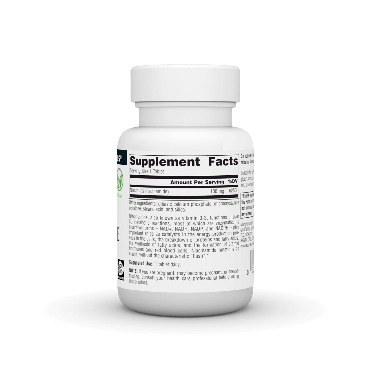 Source Naturals Niacinamide B-3, Dietary Supplement - 100 mg - 100 Tablets