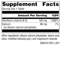 Thumbnail for Source Naturals Vitamin B-2 Riboflavin 100 mg Supports Energy Production - 250 Tablets