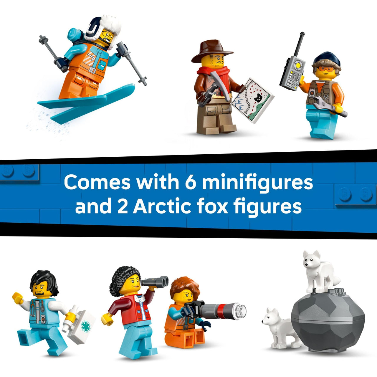 LEGO City Explorers' Arctic Polar Express Train Set - Building & Learning Toys for Kids - Remote Controlled Train for Boys & Girls, Ages 7+ - with 6 Explorer Minifigures - Birthday Gift Idea - 60470