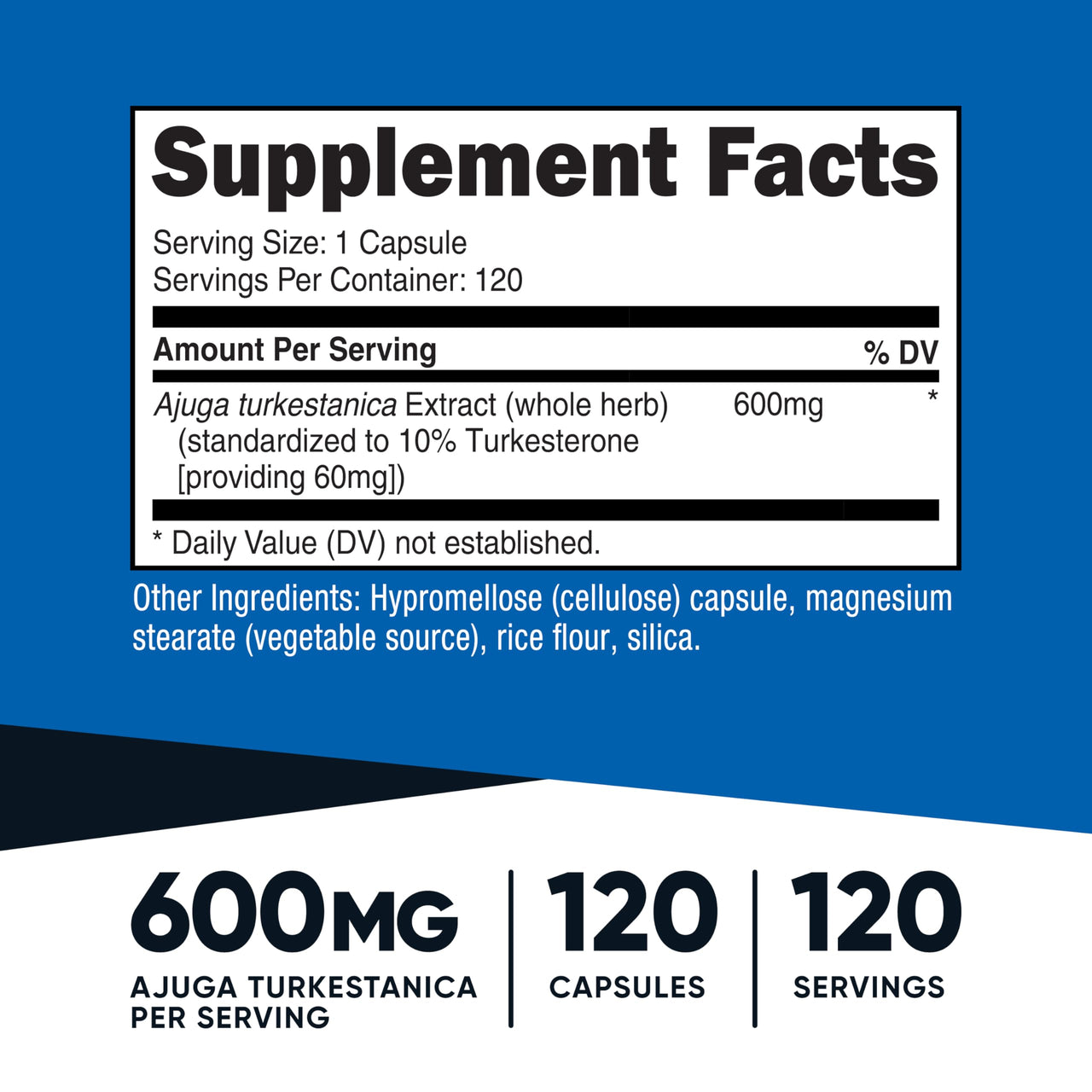 Nutricost Turkesterone Dietary Supplement 600mg, 120 Capsules - Vegetarian, Non-GMO & Gluten Free