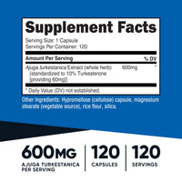 Thumbnail for Nutricost Turkesterone Dietary Supplement 600mg, 120 Capsules - Vegetarian, Non-GMO & Gluten Free