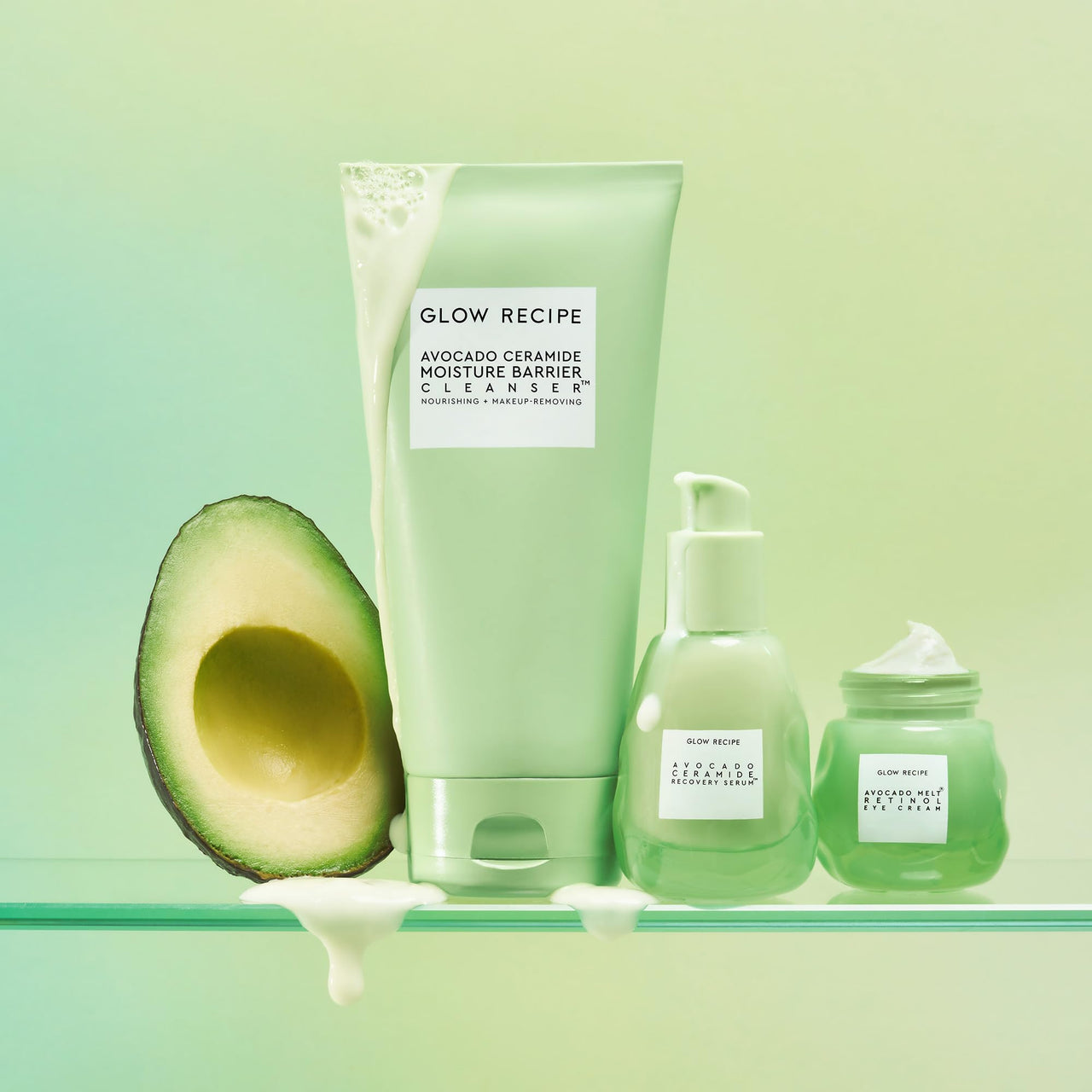 Glow Recipe Avocado Ceramide Facial Cleanser for Dry Skin - Hydrating Gel to Foaming Face Wash for Women & Men - Gentle Moisture Barrier Repair with Hyaluronic Acid & Colloidal Oatmeal, 150ml