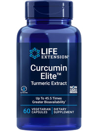 Thumbnail for Life Extension Curcumin Elite Turmeric Extract, promotes a healthy inflammatory response, immune & heart health, two-month supply, gluten-free, vegetarian, non-GMO, 60 vegetarian capsules