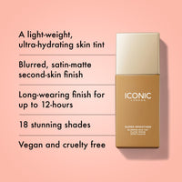 Thumbnail for ICONIC LONDON Super Smoother Blurring Skin Tint | Light to Medium Coverage, Hydrating, Ultra-Lightweight Tinted Moisturizer, Cruelty-Free, Vegan Makeup (Golden Tan) 1.01 Fl oz