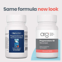 Thumbnail for Allergy Research Group ARG Pregnenolone 50 mg - Micronized Hormone Precursor Support - Highly Bioavailable - Hypoallergenic - 60 Servings - 60 Scored Tablets