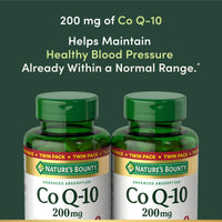 Thumbnail for Nature’s Bounty CoQ10 200 mg Softgels, Heart Health & Cellular Energy Support, Twin Pack, 160 Rapid Release Softgels