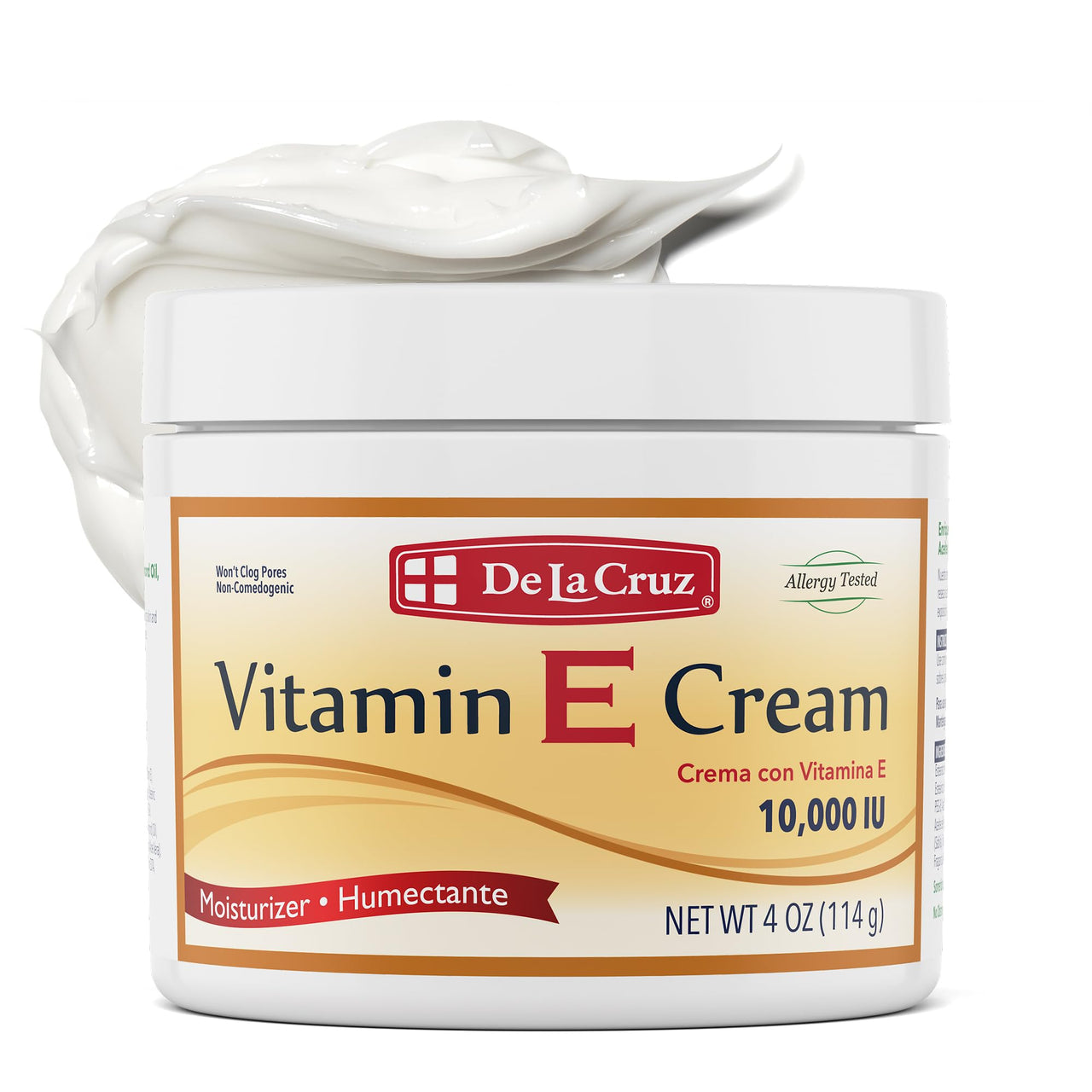 De La Cruz Vitamin E Cream for Face and Neck + 100% Pure Vitamin E Oil for Face (28000 IU) - Hydrating & Moisturizing Skincare Bundle - Made in USA