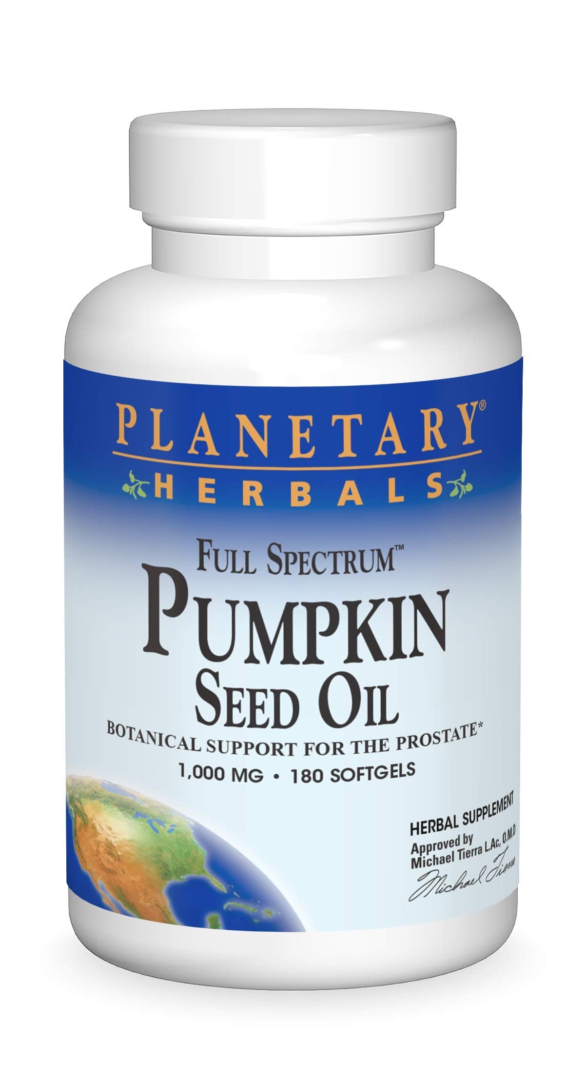 Planetary Herbals Full Spectrum Pumpkin Seed Oil, Botanical Support for The Prostate*, 1,000 mg - 180 Count