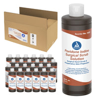 Thumbnail for Dynarex Povidone-Iodine Scrub Solution, Antiseptic Solution for Skin and Mucosa, Ideal for Surgical Site Preparation, Contains Povidone Iodine 7.5%, 16 fl. oz., 24 Bottles