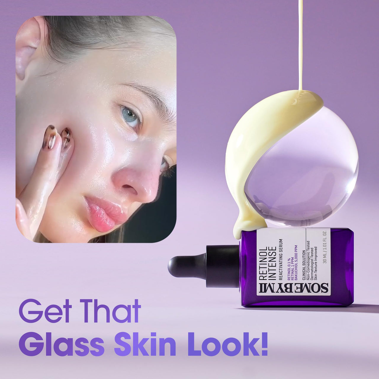 SOME BY MI Retinol Intense Reactivating Serum – 1.01oz, 30ml – Korean 0.1% Retinol Serum for Face Aging Signs and Post-Acne Marks – Pore Minimizer for Face with Bakuchiol & Retinal – Korean Skin Care