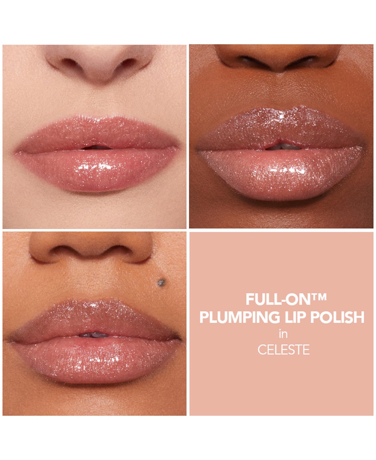 BUXOM Full-On Plumping Lip Polish, Tinted Lip Plumper Gloss with Peptides & Vitamin E, High-Shine Lip Gloss that Nourishes, Vegan, CK 4 Piece Set (Dolly, Sarina, Sophia, Celeste)