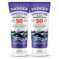 Thumbnail for Badger Biodegradable Reef Safe Sunscreen, SPF 50 Unscented Zinc Oxide Sunscreen, 98% Organic Ingredients, Water Resistant Adventure Sport Sunblock, 2.9 fl oz, 2-Pack