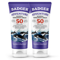 Thumbnail for Badger Biodegradable Reef Safe Sunscreen, SPF 50 Unscented Zinc Oxide Sunscreen, 98% Organic Ingredients, Water Resistant Adventure Sport Sunblock, 2.9 fl oz, 2-Pack