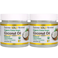Thumbnail for Organic Extra Virgin Coconut Oil by California Gold Nutrition - Use as Cooking Oil or Butter Substitute - Use Externally on Hair & Skin - Vegan Friendly - Gluten Free, Non-GMO - 2 Pack - 16 fl oz Each