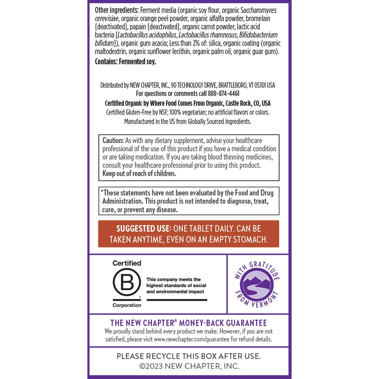 New Chapter Men’s Multivitamin, B6, Extra B12, D3, Vitamin C & Zinc, Immune, Heart, Cellular Energy, and Brain Health, Gentle on The Stomach, One Daily, Non-GMO, Gluten-Free, 18+, 72 Tablets