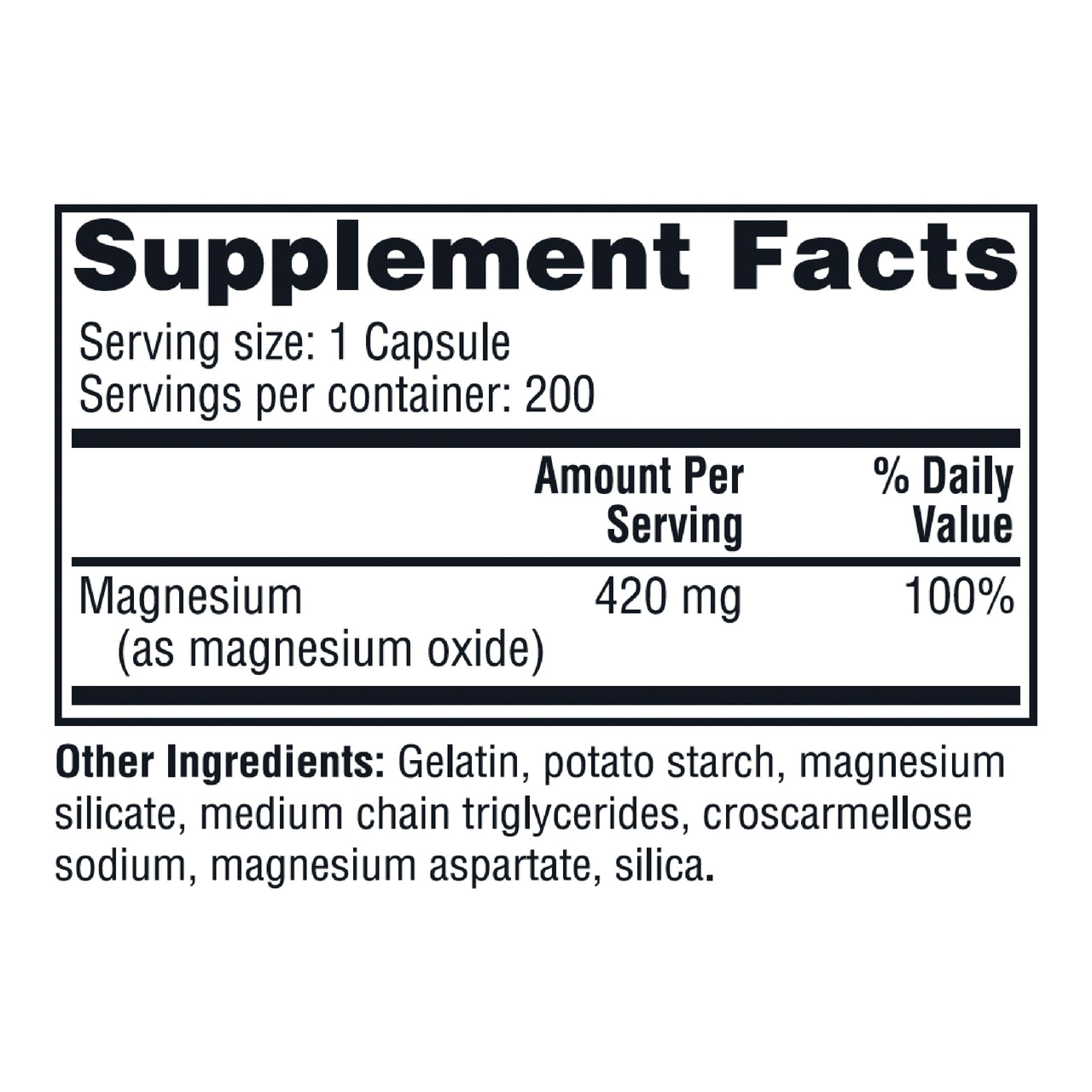 Twinlab Magnesium Caps - High Absorption Magnesium Supplement to Support Leg Cramps Relief - Magnesium Capsules for Stress Relief, 420 mg, 200 Count - 1 Pack