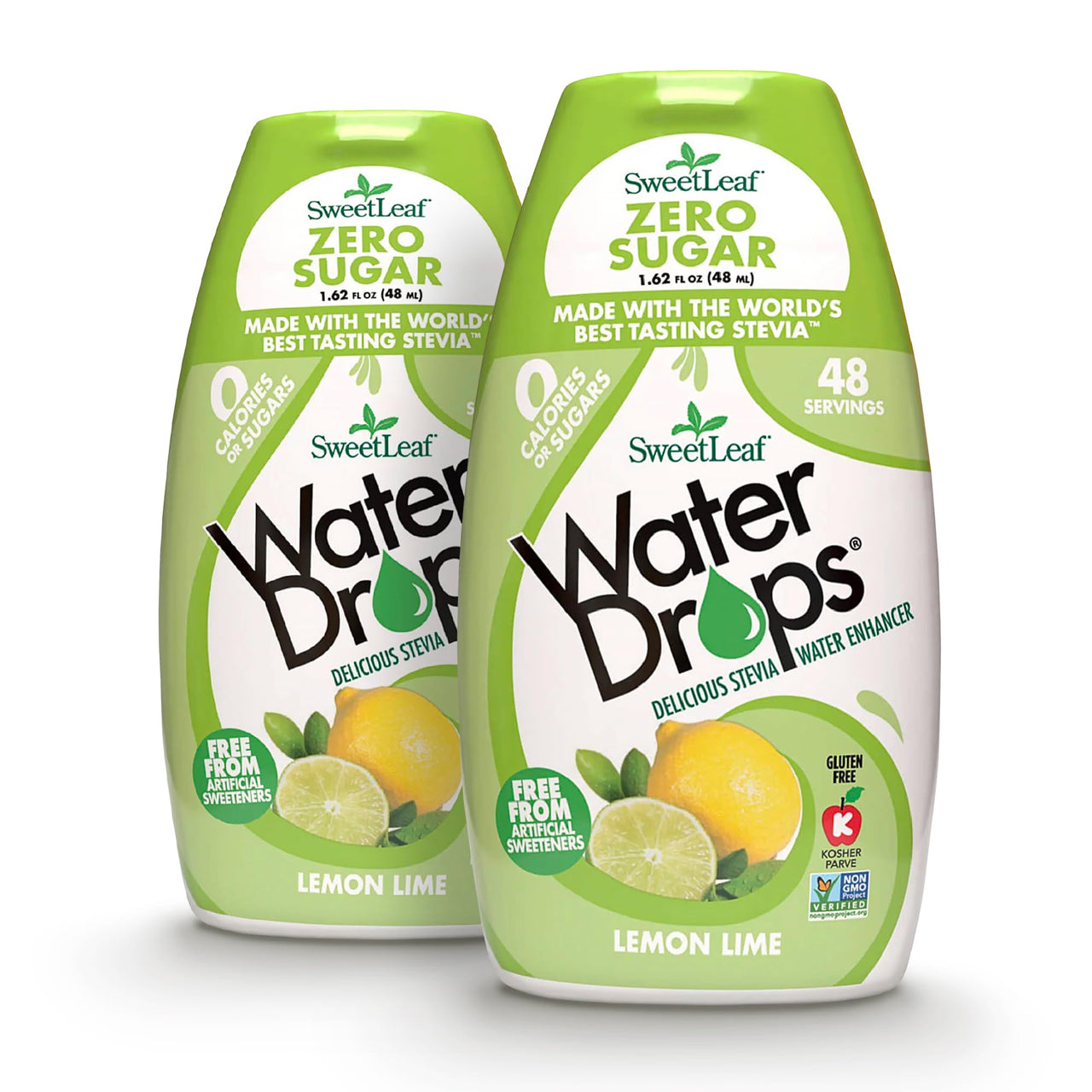 SweetLeaf Water Drops - Lemon Lime Water Enhancer, Sugar Free Sweet Leaf Stevia Water Flavoring Drops, 1.62 Oz Ea (Pack of 2)