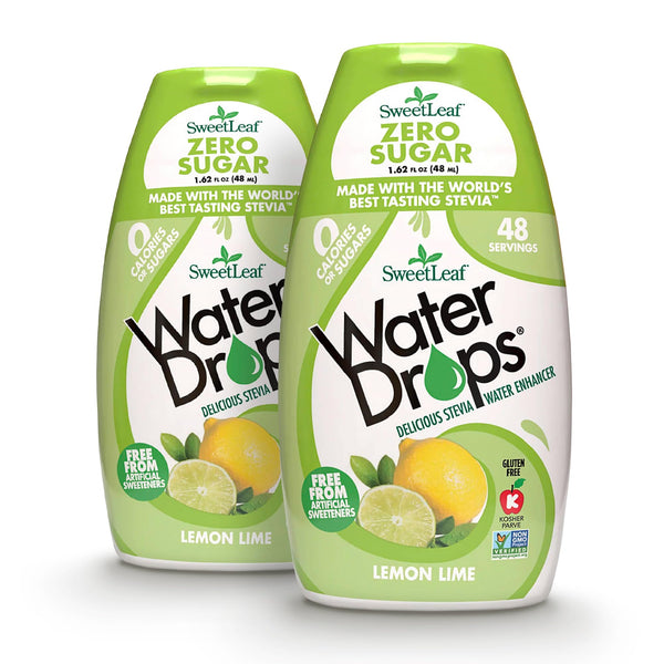 SweetLeaf Water Drops - Lemon Lime Water Enhancer, Sugar Free Sweet Leaf Stevia Water Flavoring Drops, 1.62 Oz Ea (Pack of 2)