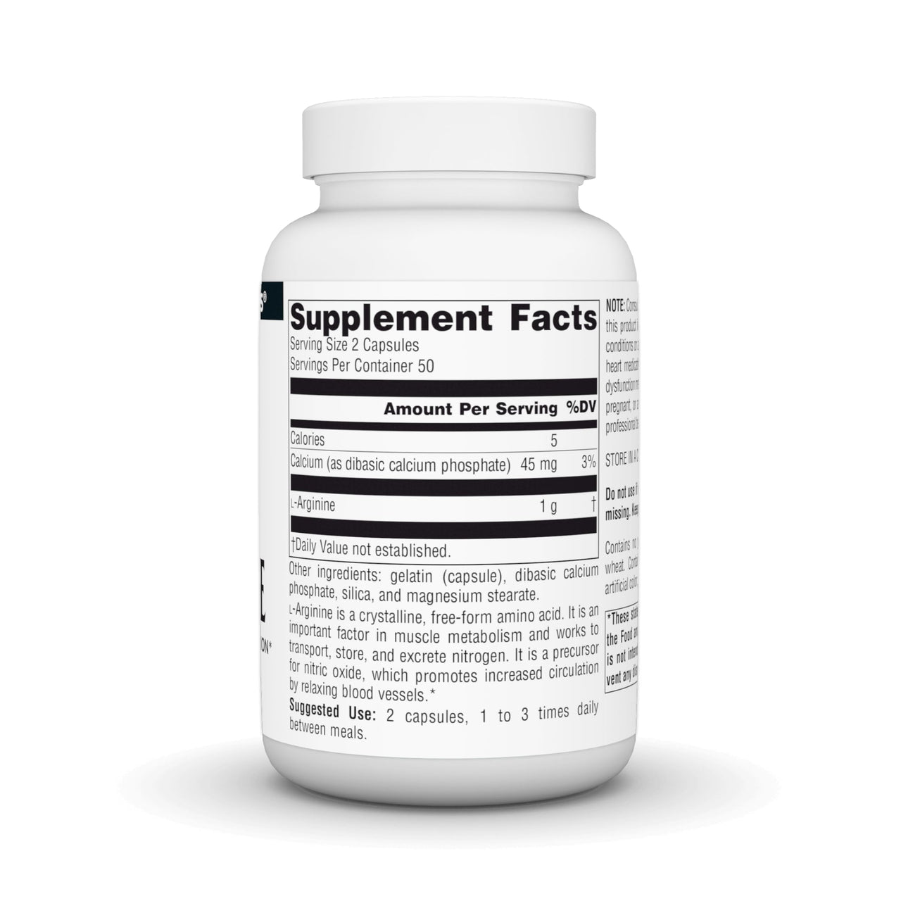 Source Naturals Free Form L-Arginine, Promotes Increased Circulation* - 500mg - 100 Capsules