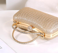 Thumbnail for Covelin Evening Bag Sparkling Frosted Purses for Women Lady Shiny Party Elegant Handbag Wedding Bag with Chain Gold
