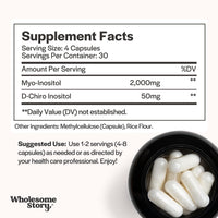 Thumbnail for Wholesome Story Myo-Inositol & D-Chiro Inositol Supplement for Women | Fertility Supplements for Hormonal Balance & Ovarian Health Support | Myoinositol | Ideal 40:1 Ratio | 30 Servings