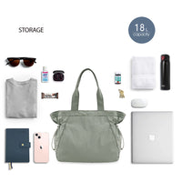 Thumbnail for ODODOS 18L Side-Cinch Shopper Bags Lightweight Shoulder Bag Tote Handbag for Shopping Workout Beach Travel, Grey