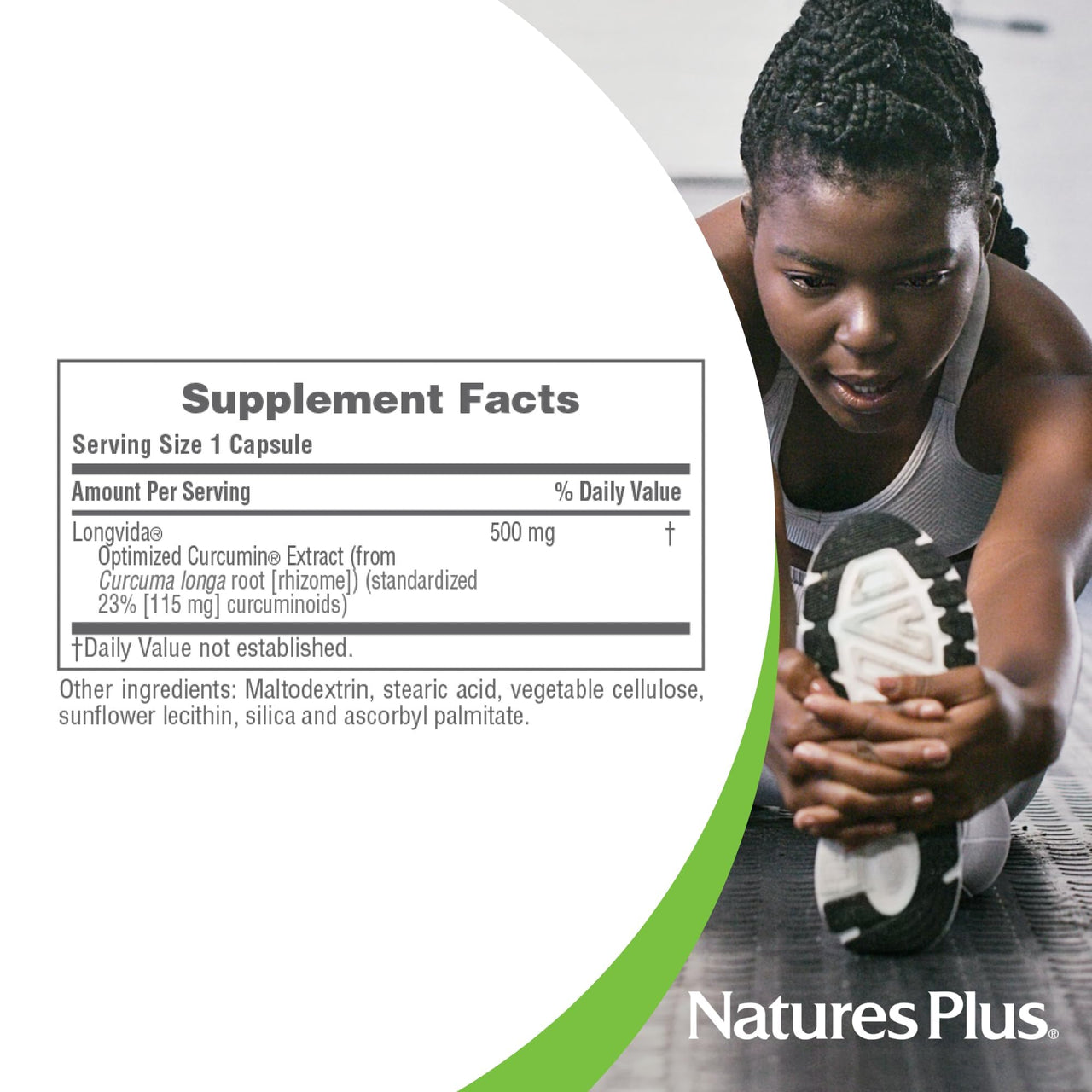 NaturesPlus PRO Longvida Curcumin 500 mg - 60 Capsules - Promotes Healthy Free Radical Protection - Non-GMO, Vegan & Gluten Free - 60 Servings