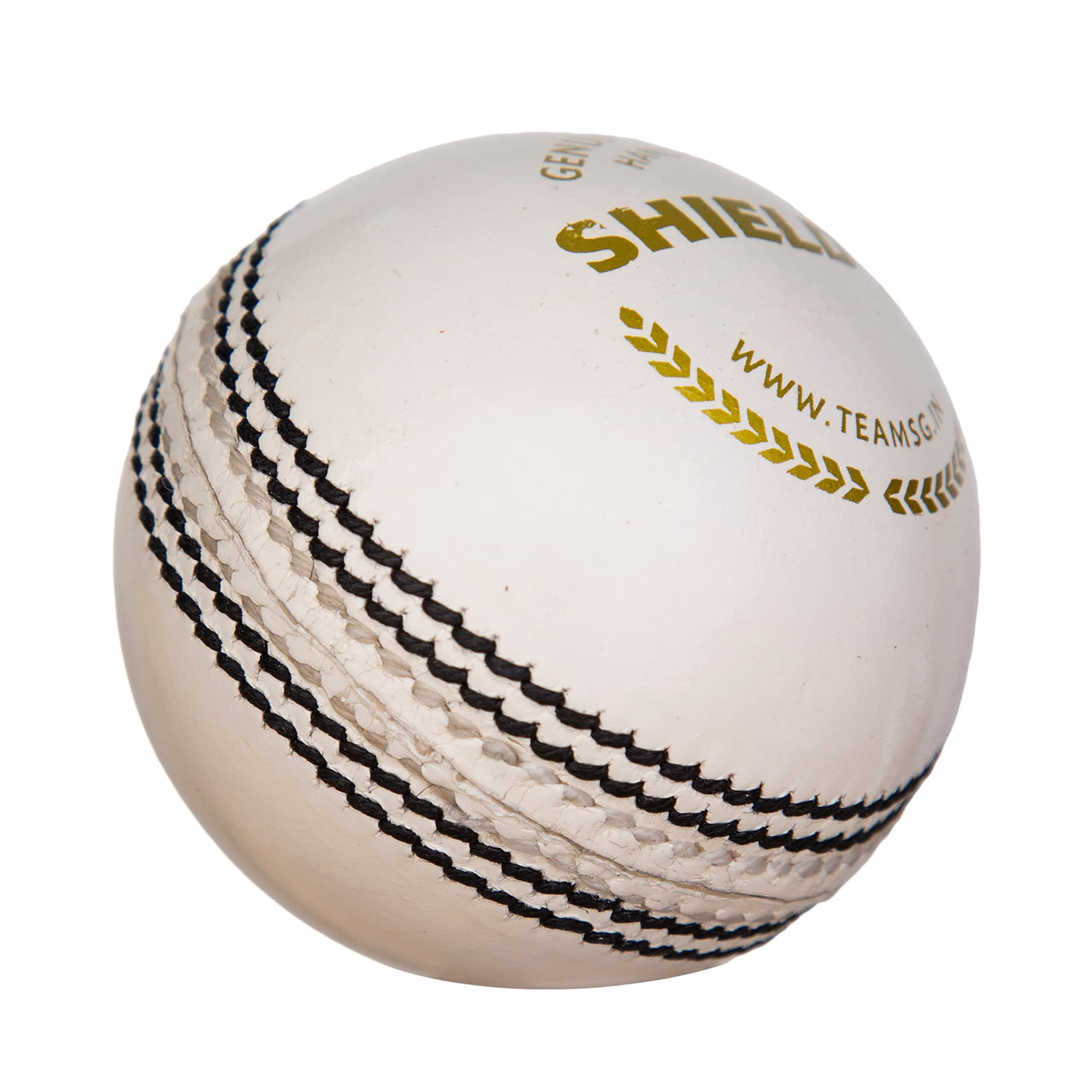 SG Cricket Shield 20 Premium Leather Ball | White | Youth | Leather | Waterproof | Solid Grade 2 Core | Machine Stitched | Ideal for Club & School Matches | Pack of 1