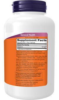 Thumbnail for NOW Foods Supplements, Melatonin, Extra Strength 10 mg, Free Radical Scavenger*, Healthy Sleep Cycle*, 200 Veg Capsules