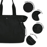 Thumbnail for ODODOS 18L Side-Cinch Shopper Bags Lightweight Shoulder Bag Tote Handbag for Shopping Workout Beach Travel, Black