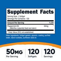 Thumbnail for Nutricost Peppermint Oil Softgels (120 SFG) (50 MG) - Gluten Free, Third Party Tested and GMO Free